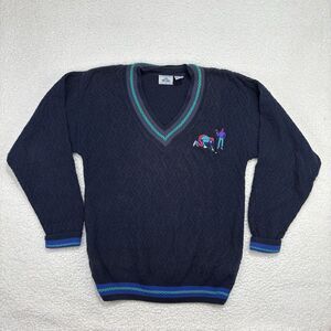 VTG Cambridge Classics Mens S Knit Cricket Sweater Golf V Neck Preppy Grandpa